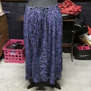 Purple floral maxi skirt